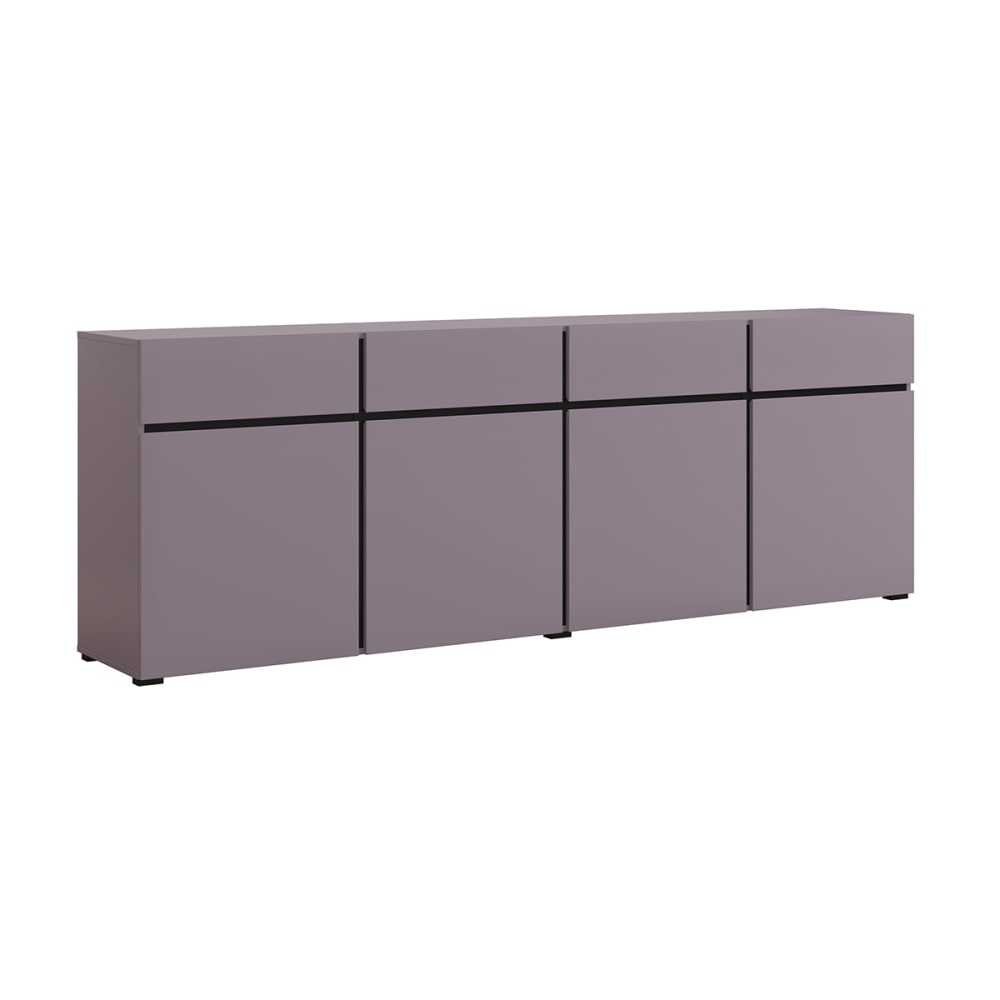 Grand buffet LILIA violet de 225 cm avec 4 portes et 4 tiroirs