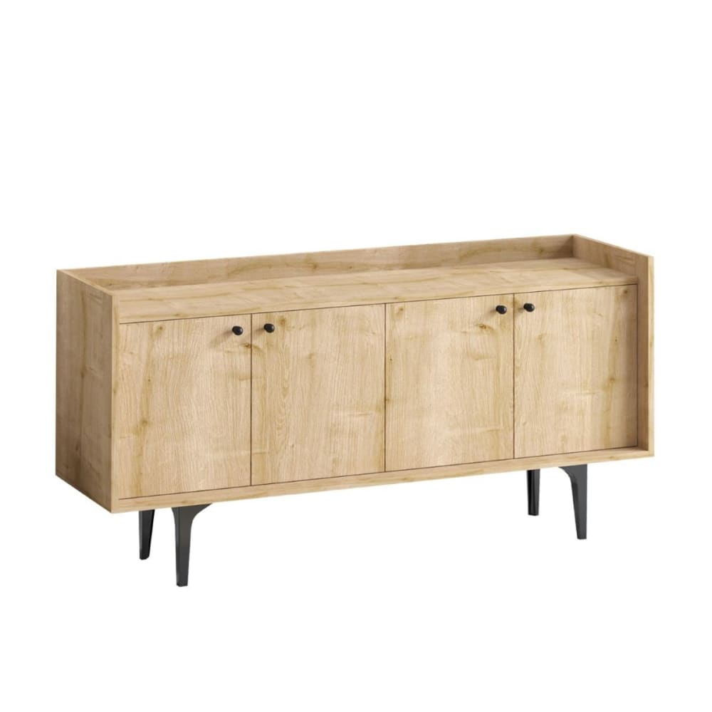 Buffet enfilade NAVI décor chêne saphir 150 cm à 4 portes sur pieds hauts