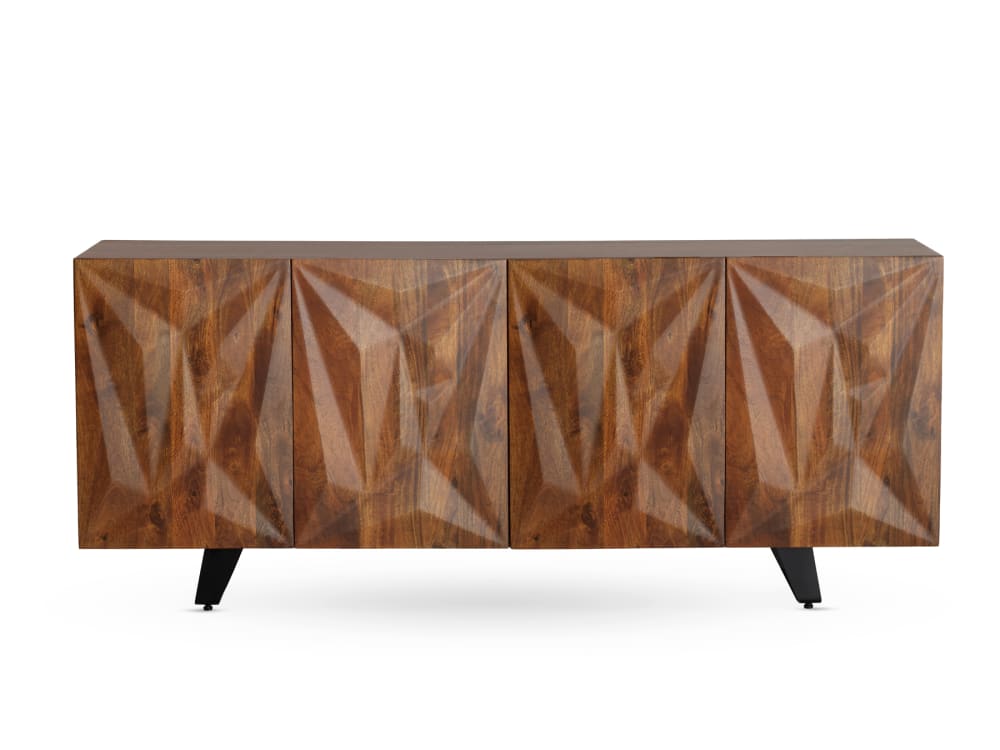 Buffet GEESE HOME 4 portes en manguier massif pieds en U 177 cm