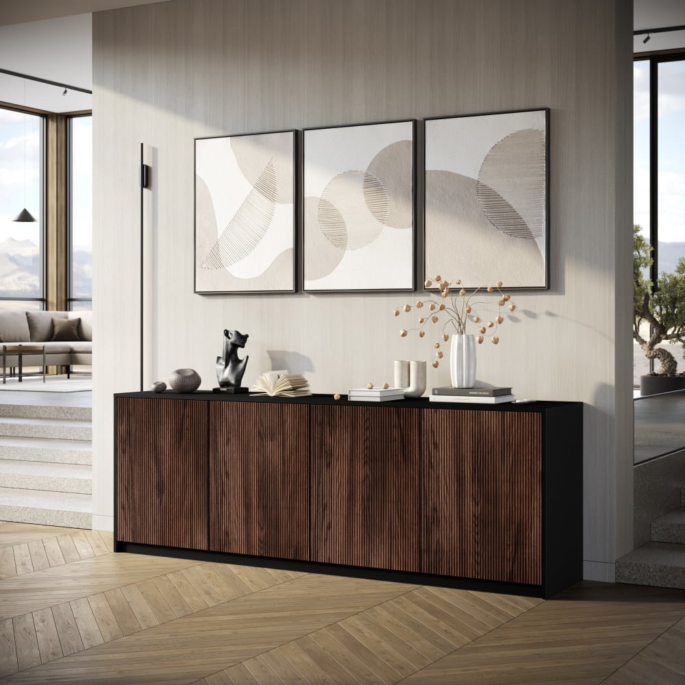 Buffet BUDAPEST ouvert sur ses quatre volumes intérieurs