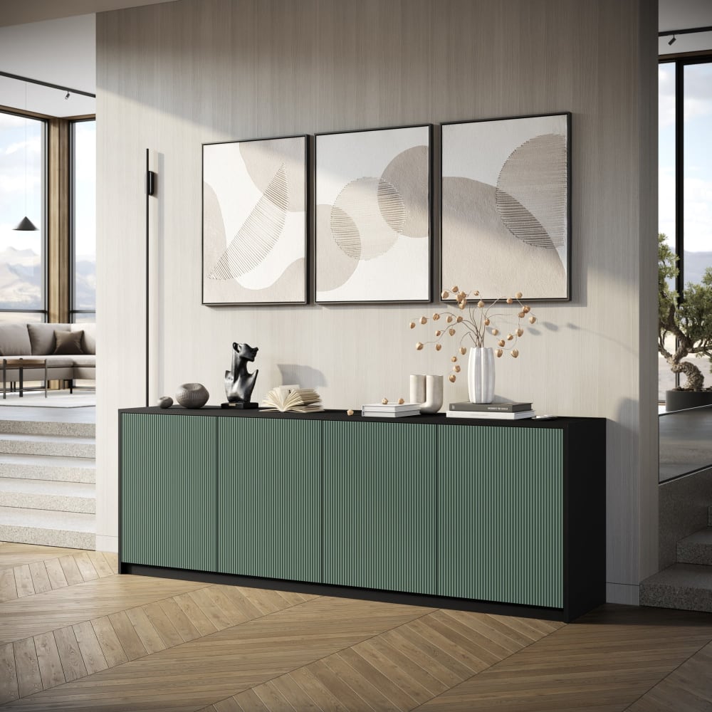 Buffet BUDAPEST portes ouvertes sur ses compartiments