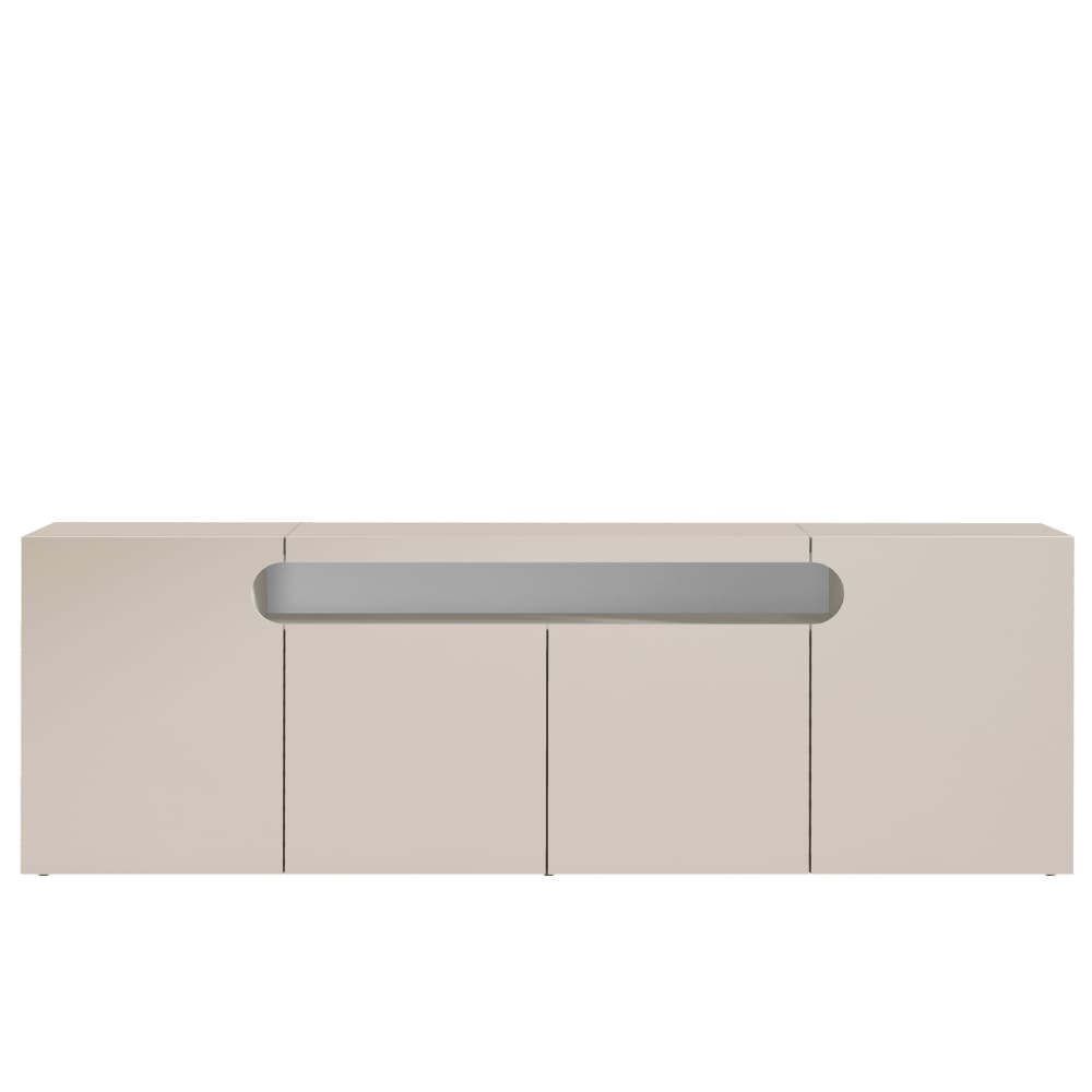 Grand buffet REAL 4 portes et 1 niche effet bois cachemire 200 cm