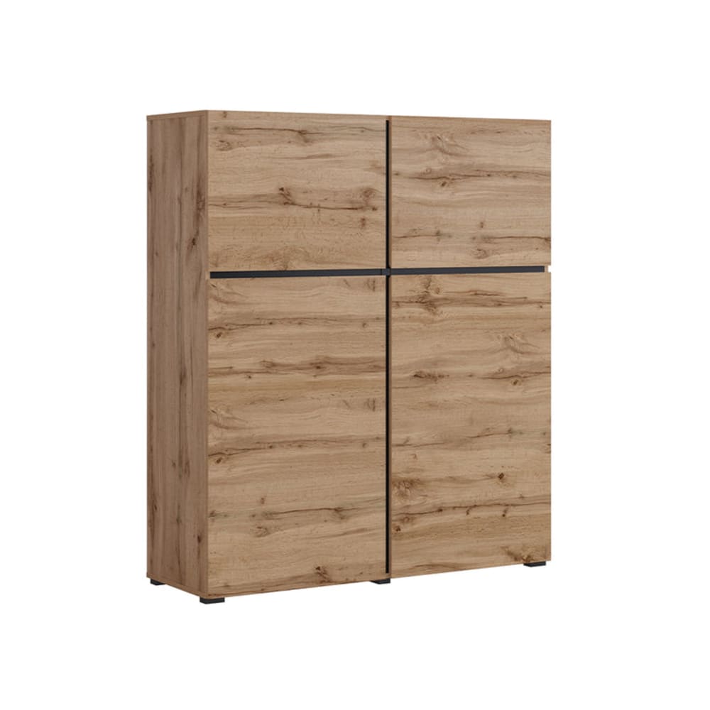 Buffet haut LILIA beige de 139 cm avec 4 portes