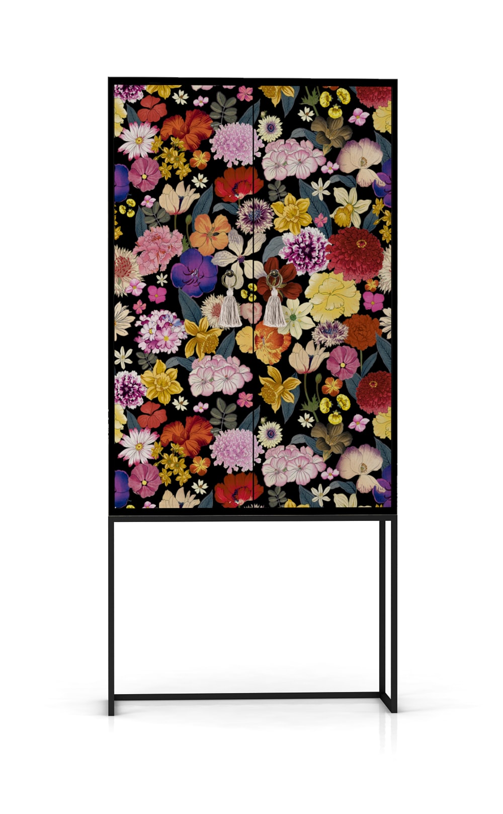Buffet haut WILD BEAUTY 2 portes imprimées motif végétal 75 cm