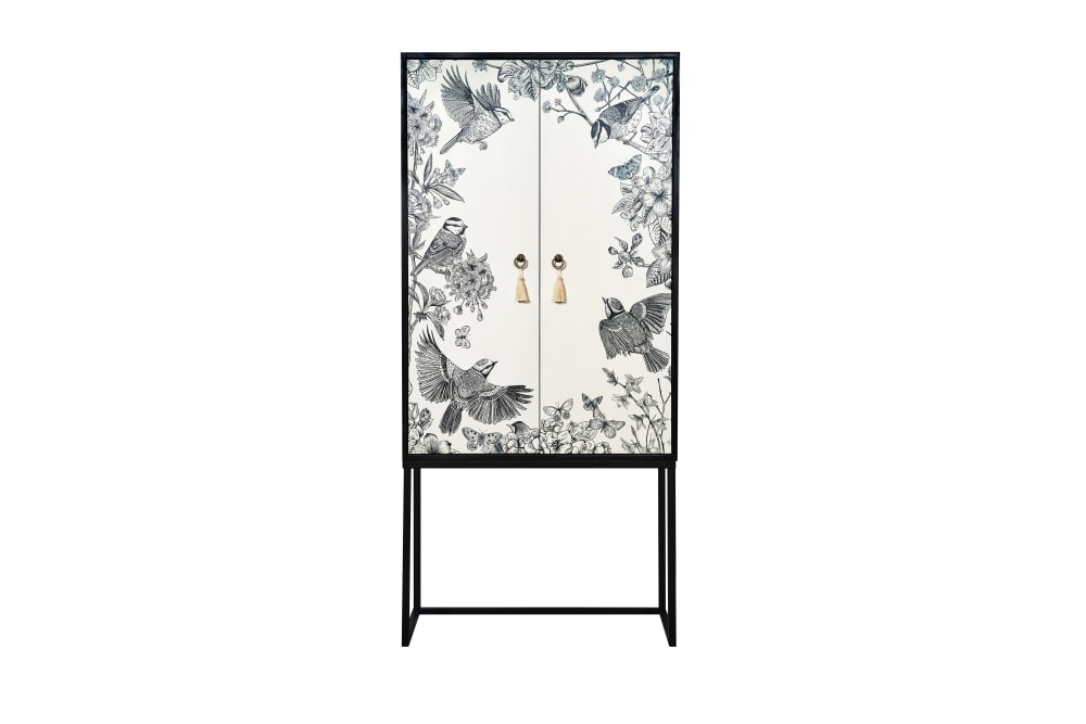 Buffet haut JAZZ imprimé blanc et noir 75 cm
