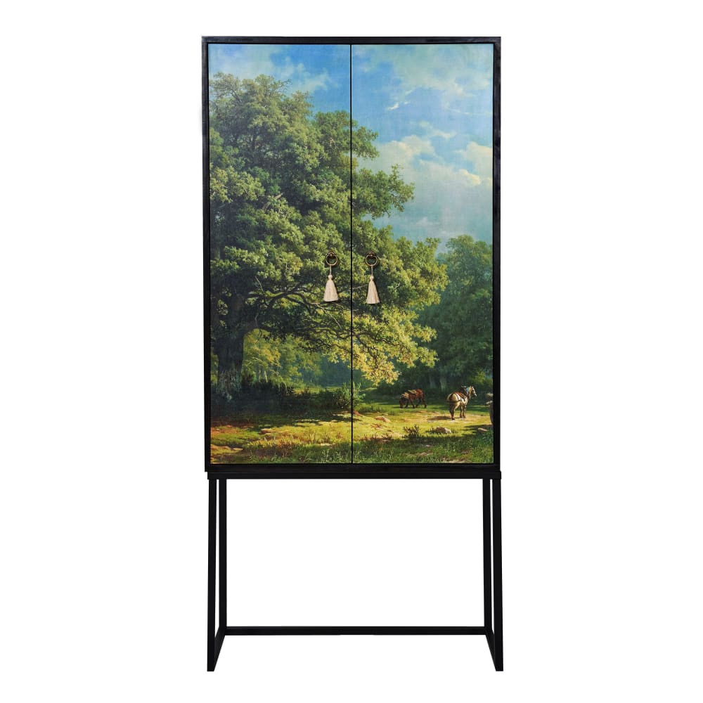 Buffet armoire NOA imprimé bucolique vert 75 cm