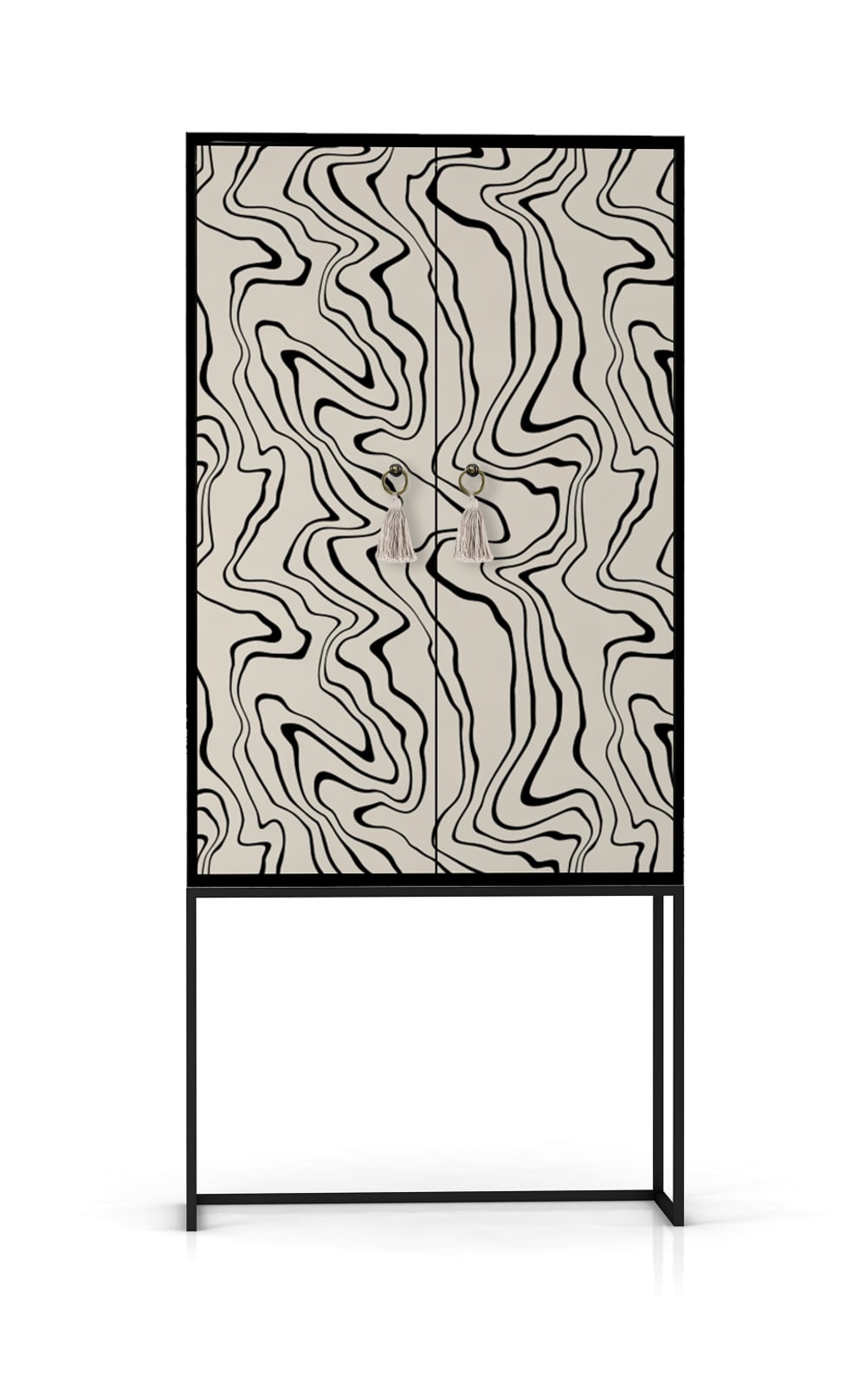 Buffet haut WOOD MARBLE TEXTURE imprimé effet bois et marbre 75 cm