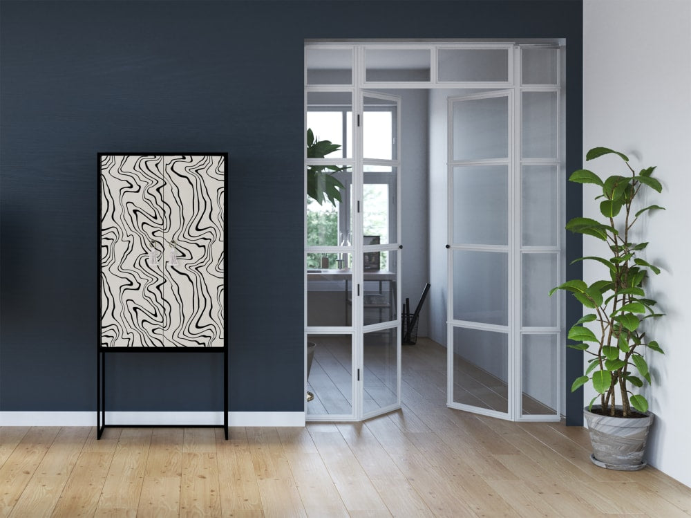 Détail du décor bois et marbre du buffet WOOD MARBLE TEXTURE