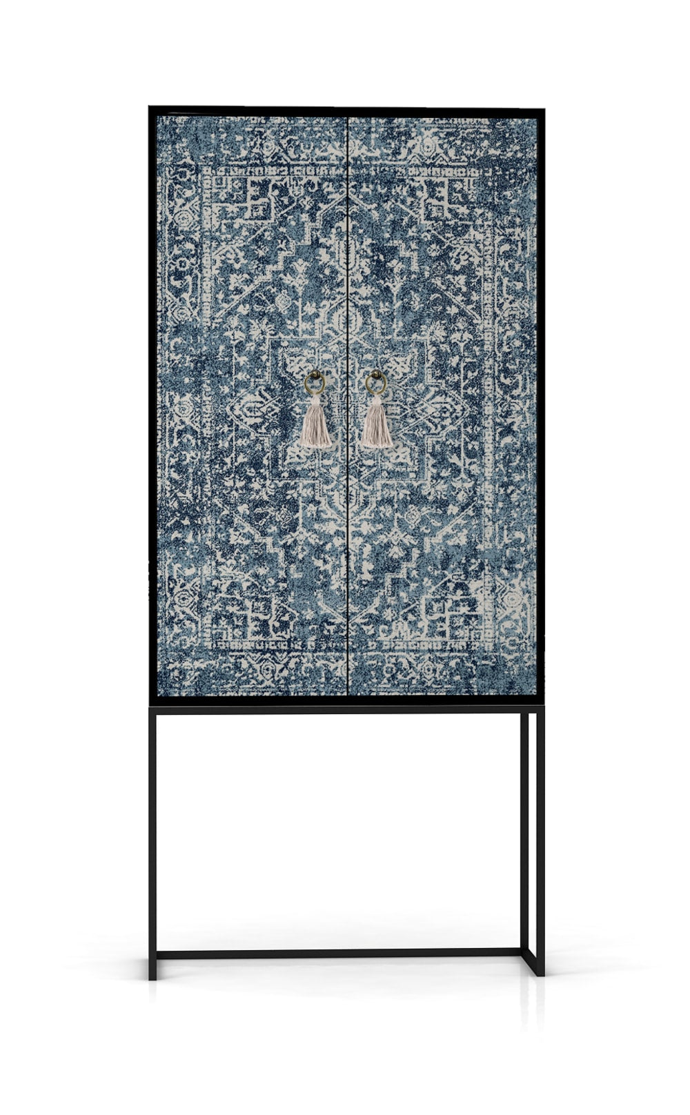 Buffet armoire BLUE VINTAGE RUG imprimé tapis bleu vintage 75 cm