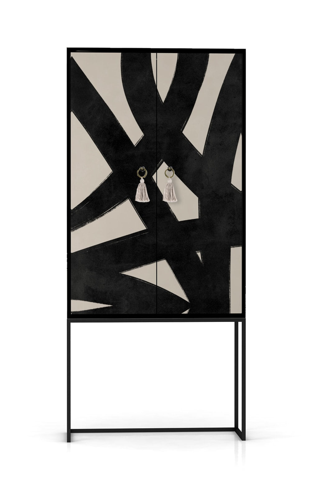 Buffet haut ABSTRACT LINES imprimé lignes abstraites 75 cm