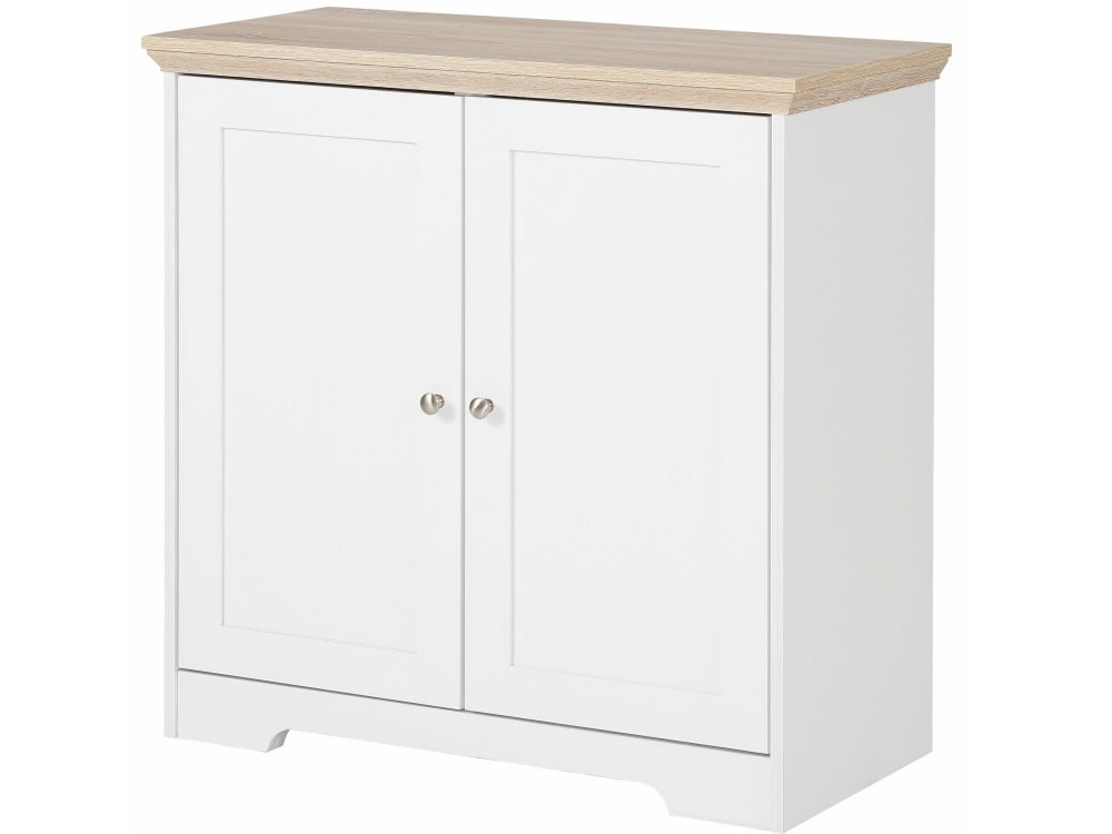 Petit buffet NANNA effet chêne blanc 82 cm avec 2 portes