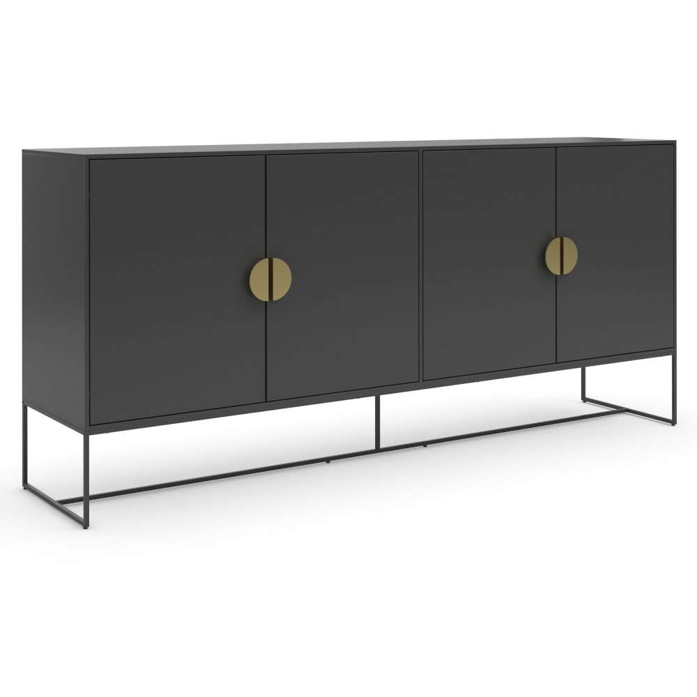 Grand buffet enfilade ASIA gris anthracite 180 cm avec 4 portes