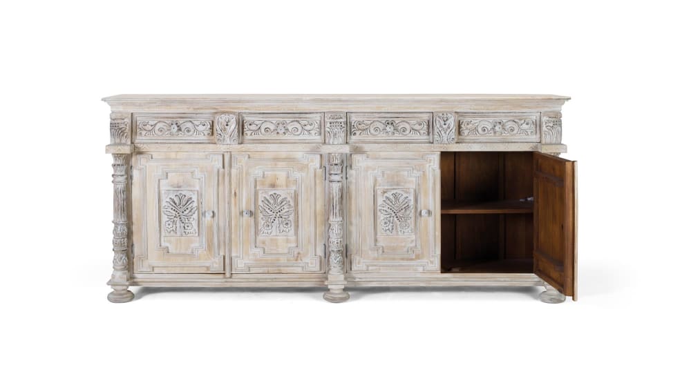 Buffet NORELIE tiroirs et portes ouverts