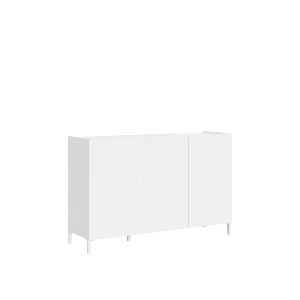 Buffet bas SOLARIA blanc brillant 130 cm avec 3 portes