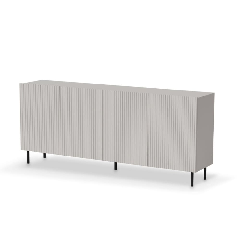 Grand buffet enfilade 4 portes beige cachemire mat 180 cm - ROTTERDAM