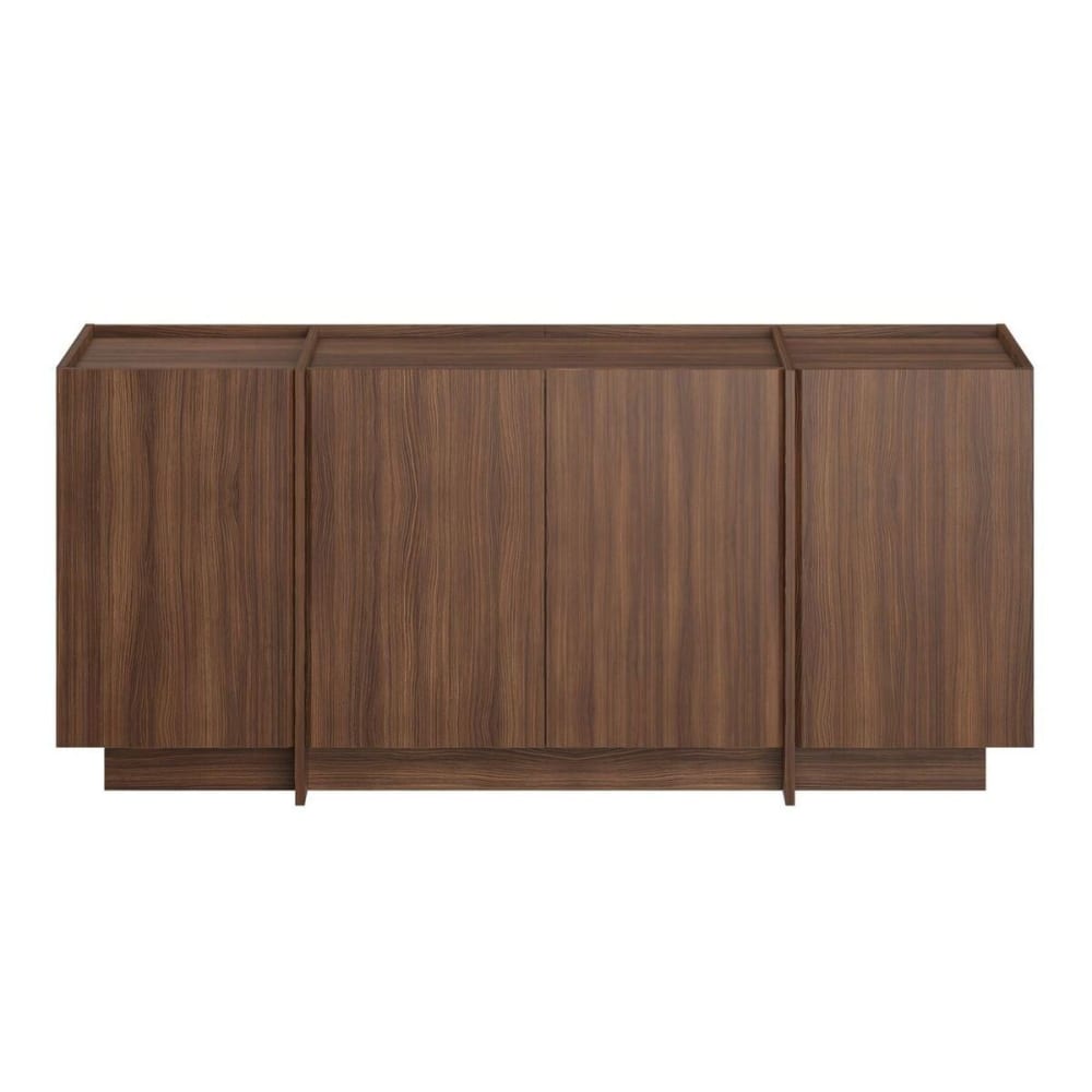 Buffet bas ARVEN décor noyer 180 cm à 4 portes