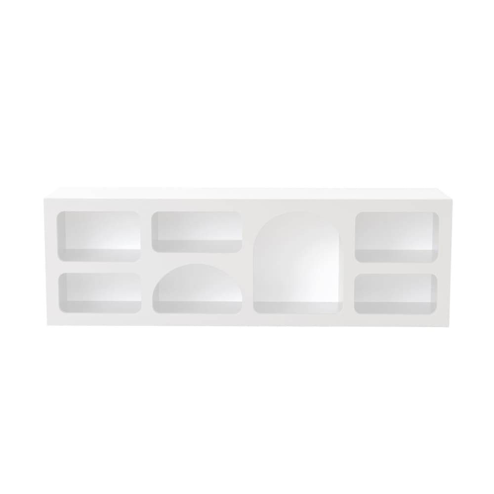 Buffet bas FERLIS blanc 160 cm à sept niches arrondies
