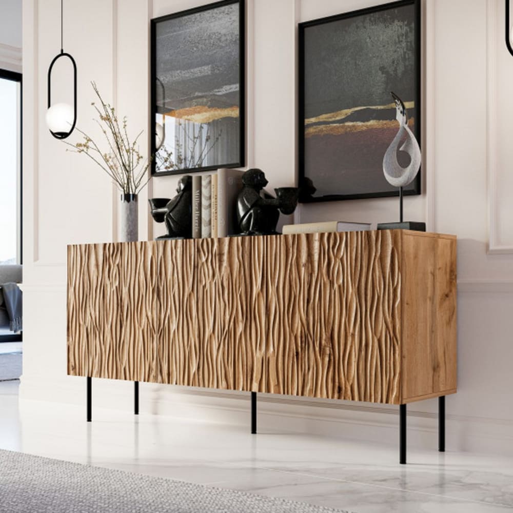 Grain du décor chêne wotan du buffet MOKT