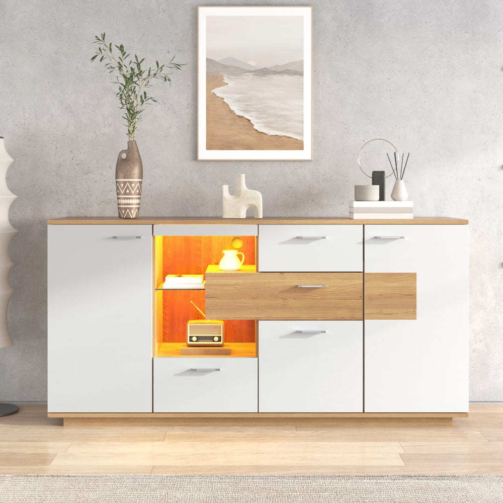 Buffet URBAN MEUBLE portes et tiroirs ouverts