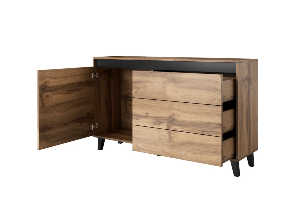 Buffet LORD tiroirs ouverts sur les rangements