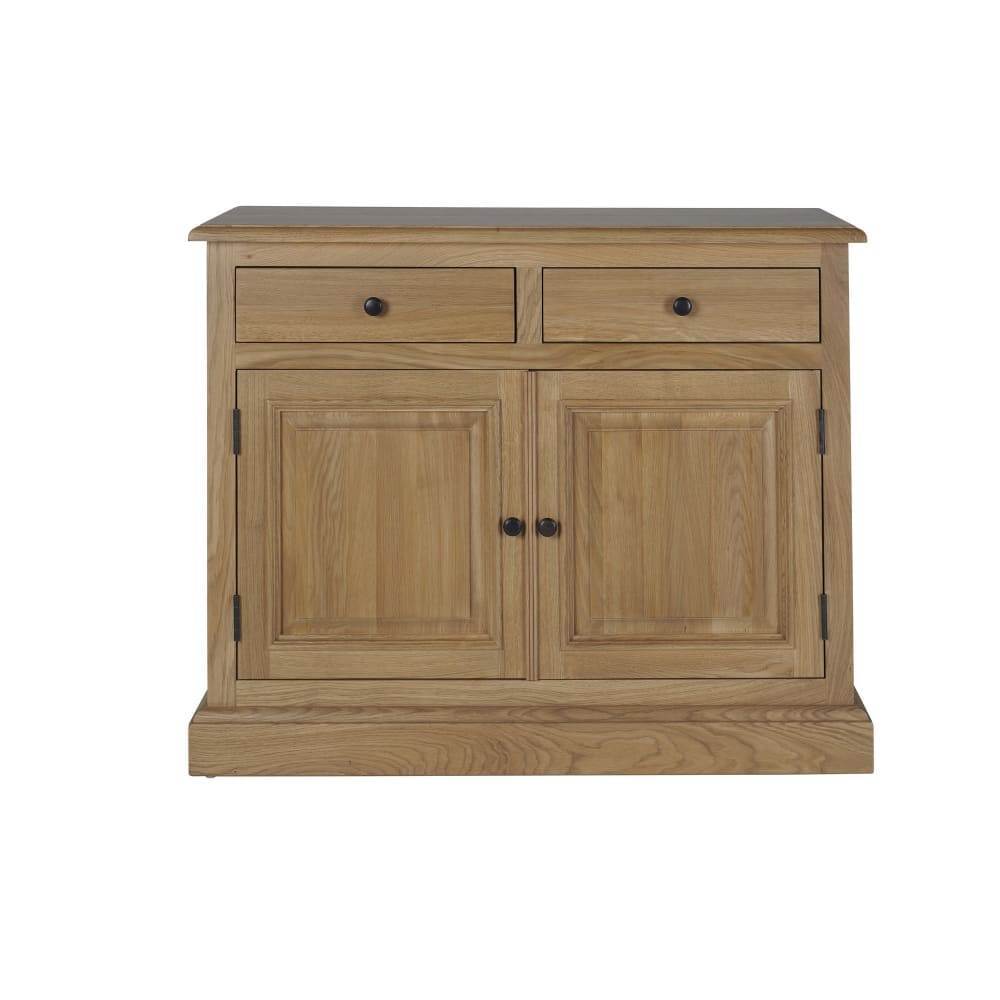 Buffet bas parisien VICTORIA en chêne massif 107 cm avec 2 portes et 2 tiroirs