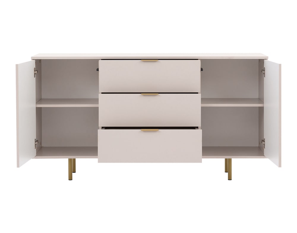 Buffet MONICA tiroirs et portes ouverts