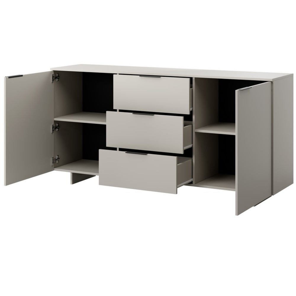 Buffet JUDE beige mat portes ouvertes