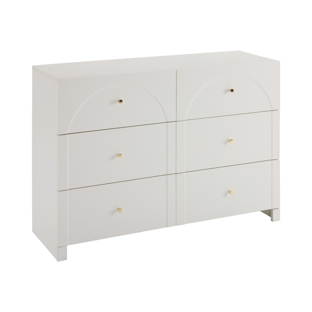 Buffet URBAN MEUBLE blanc crème 6 tiroirs à arches incurvées 120 cm