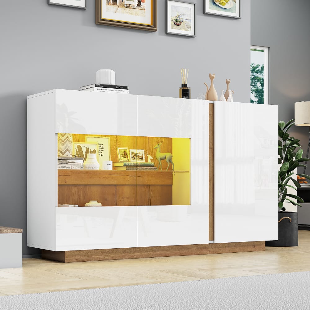 Buffet URBAN MEUBLE portes ouvertes sur ses rangements