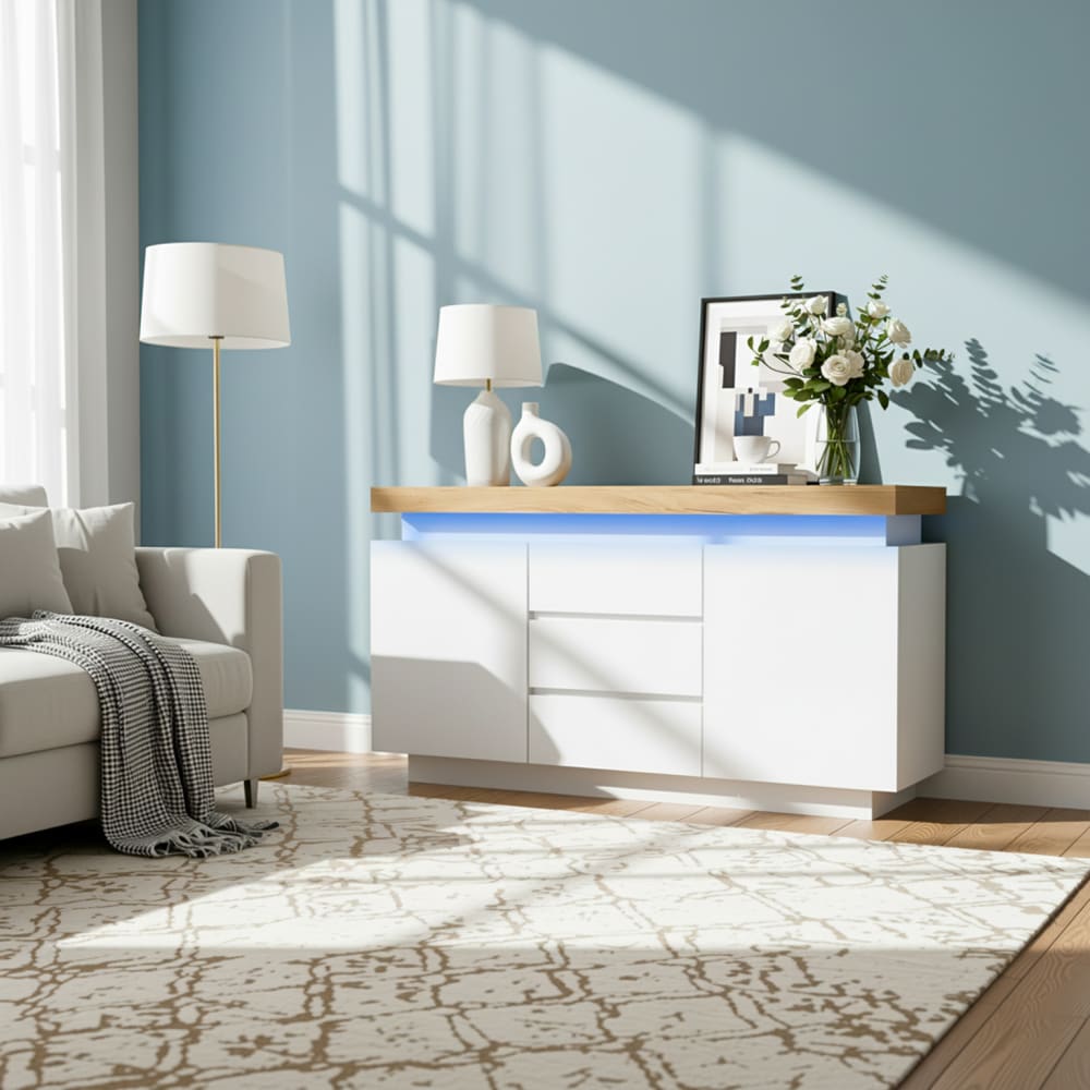 Détail du bandeau LED du buffet URBAN MEUBLE