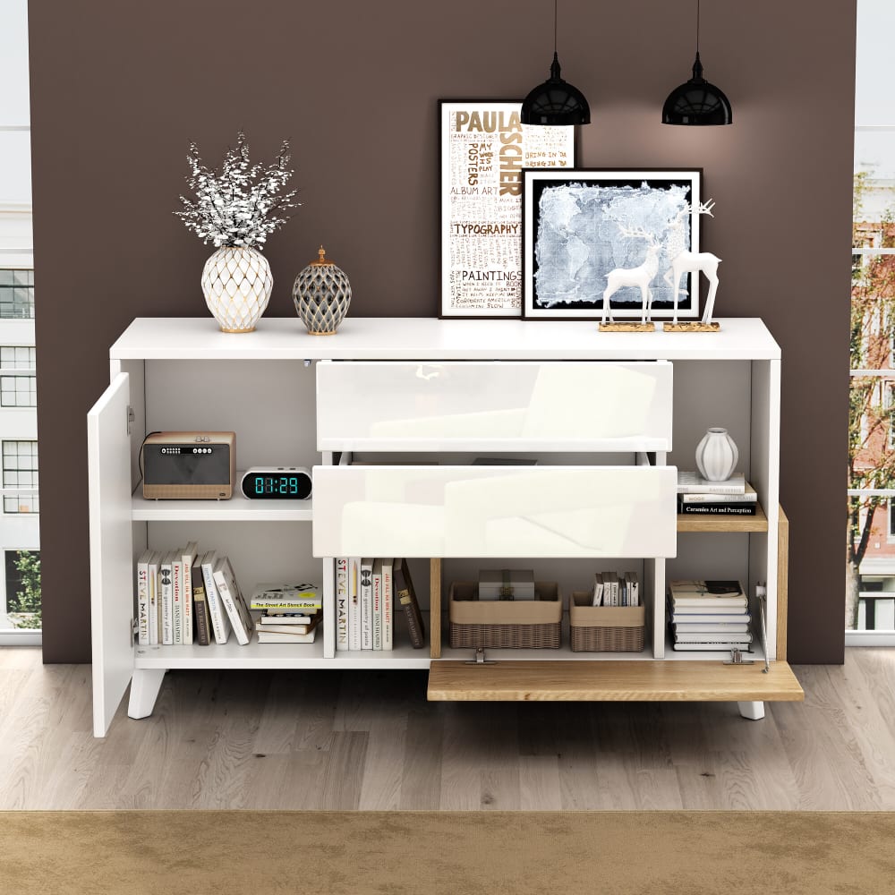 Buffet URBAN MEUBLE porte abattante ouverte