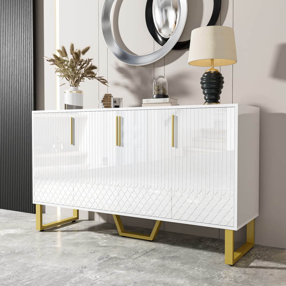 Détail du motif en relief des portes du buffet URBAN MEUBLE