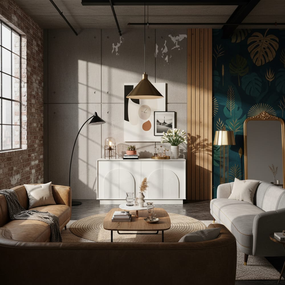 Buffet URBAN MEUBLE portes ouvertes et étagères réglables
