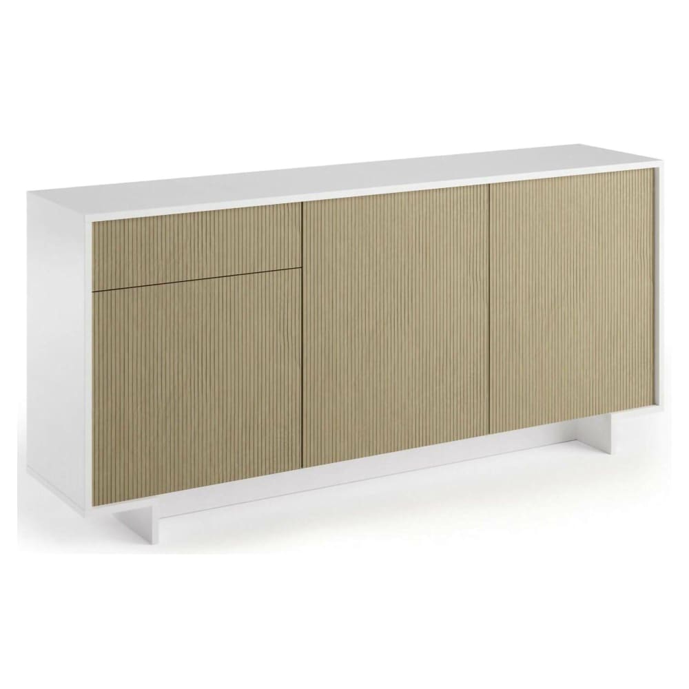 Buffet ARONNE blanc et chêne 170 cm avec 3 portes et 1 tiroir