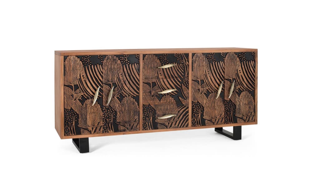 Buffet TROPICANA tiroirs et portes ouverts