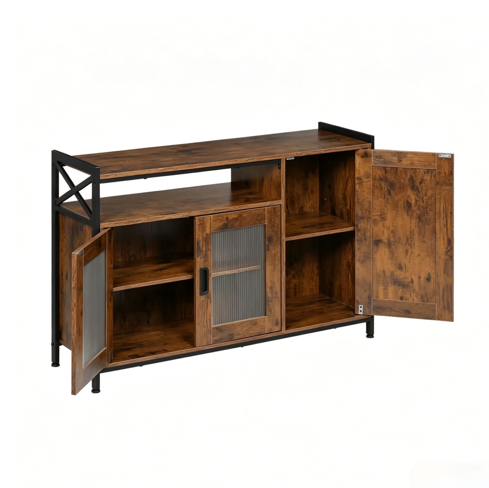Buffet industriel REDOM 110 cm marron en bois et métal