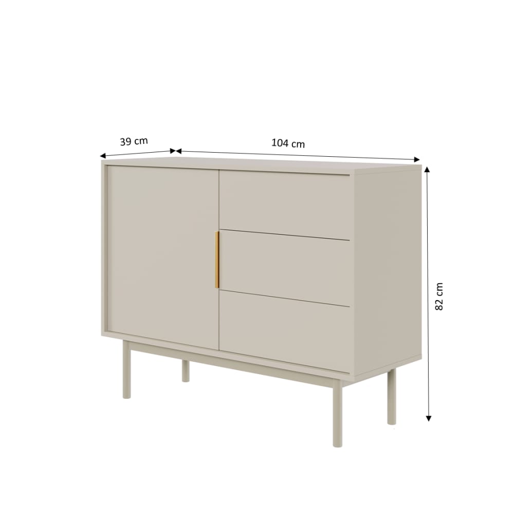 Buffet JONA tiroirs ouverts sur ses rangements