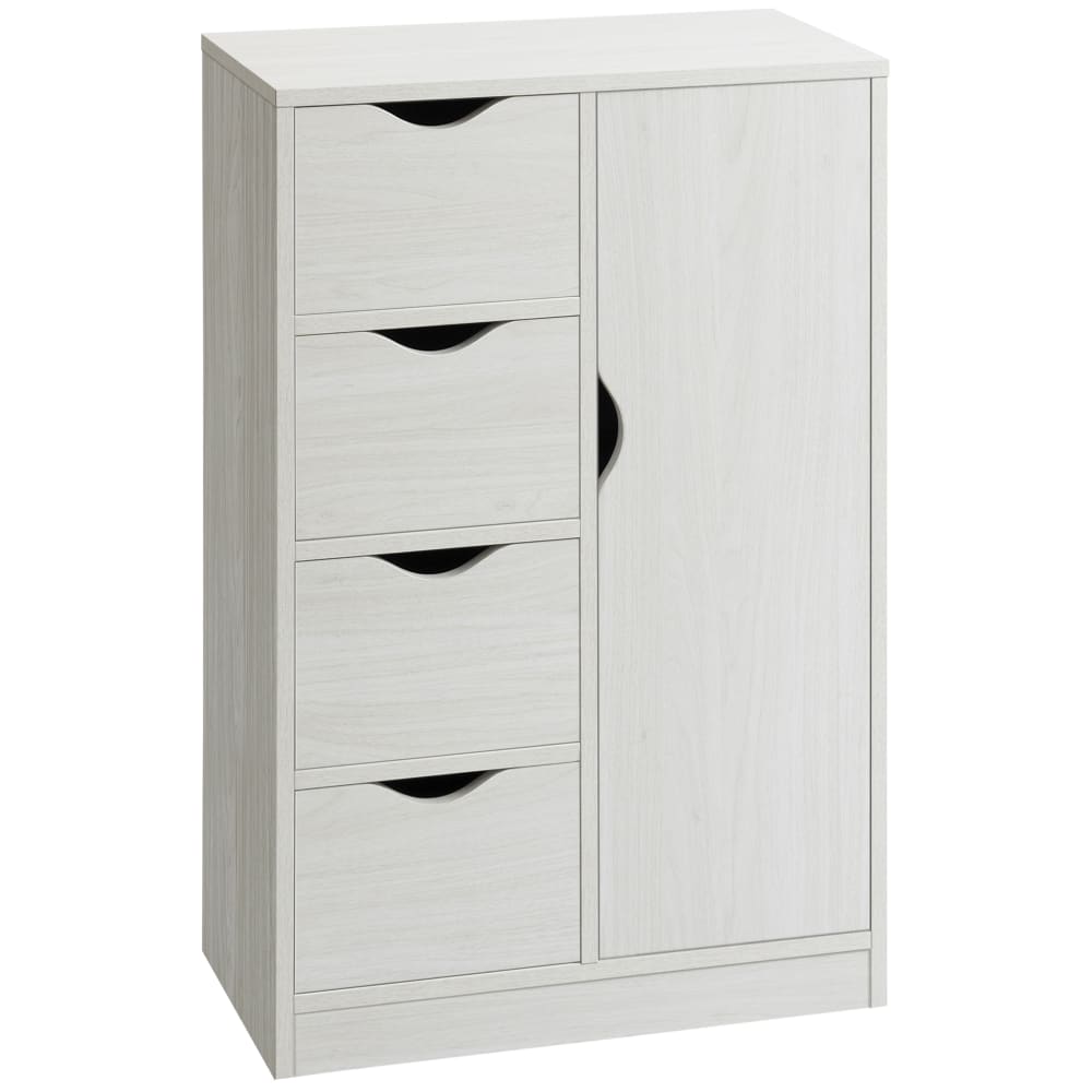 Petit buffet HOMCOM blanc de 55 cm avec 4 tiroirs et 1 porte