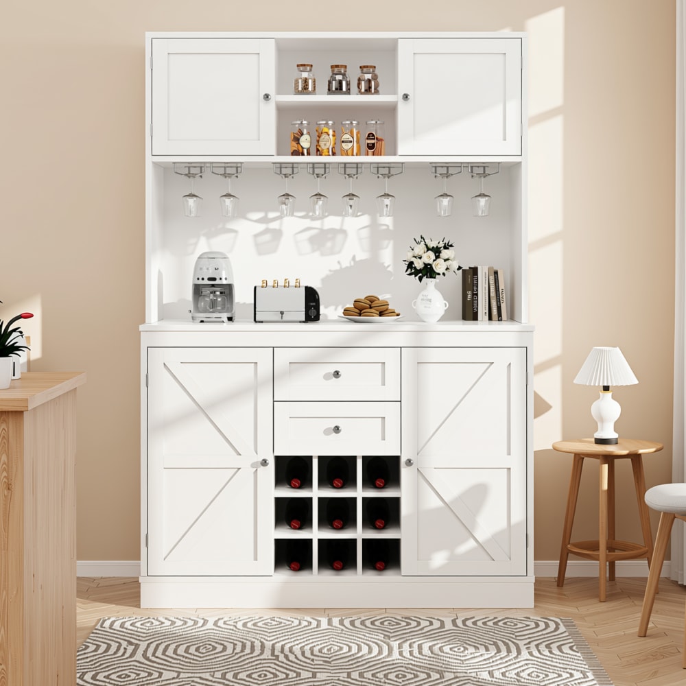 Buffet URBAN MEUBLE portes ouvertes sur les étagères réglables