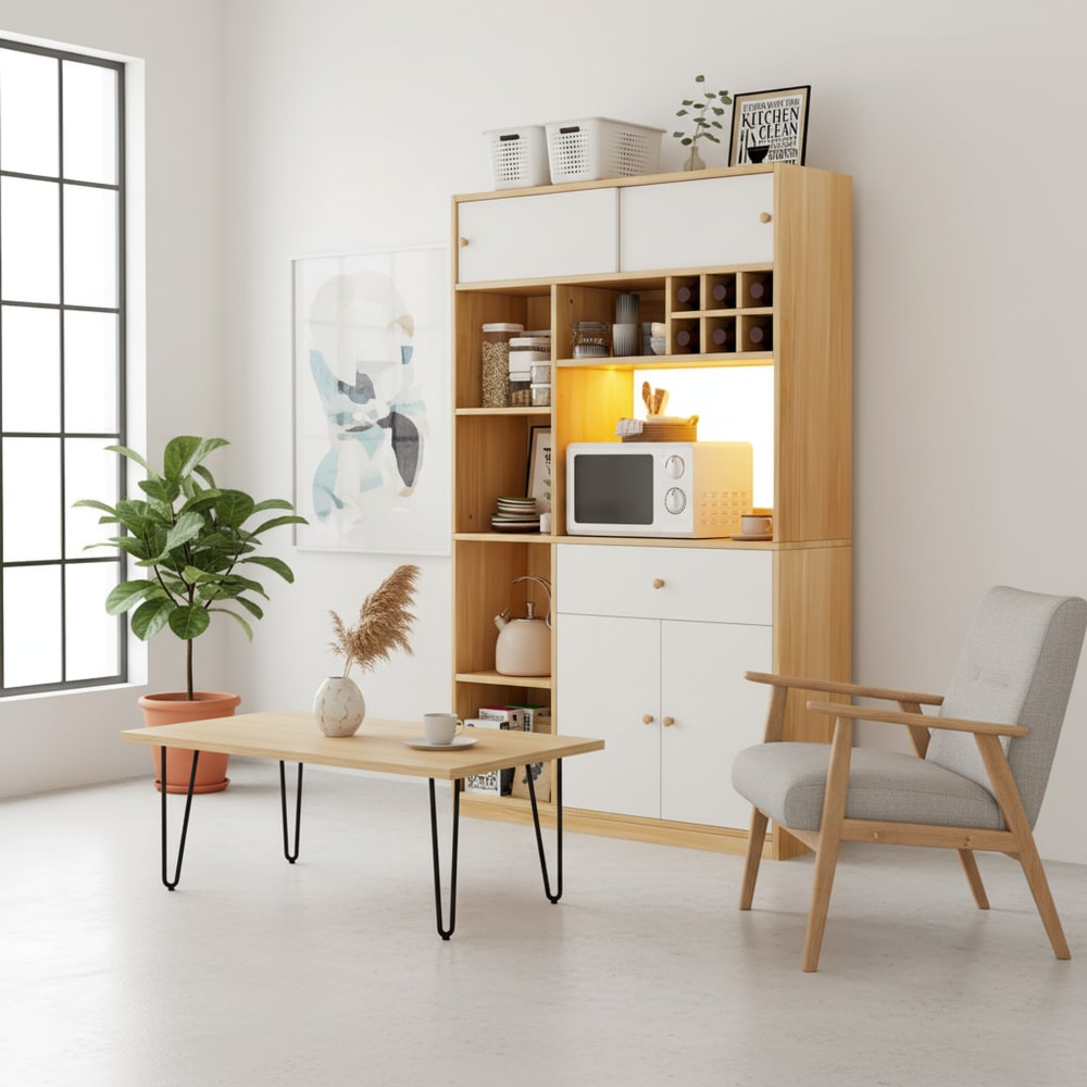 Détail de l'éclairage LED du buffet URBAN MEUBLE