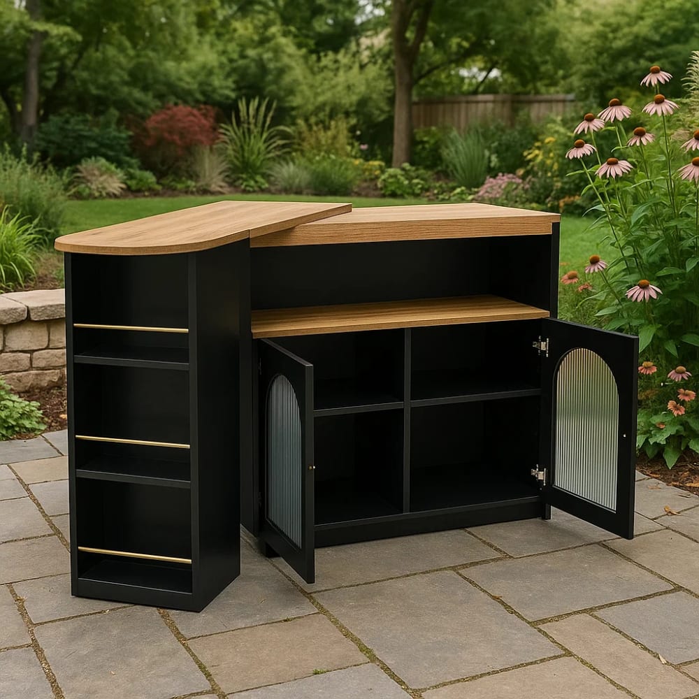 Buffet URBAN MEUBLE vu de côté avec son étagère ouverte