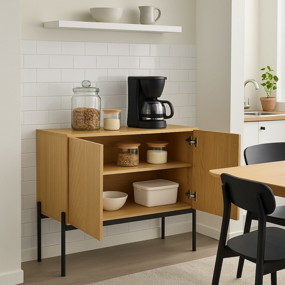 Zoom sur le piètement métal du buffet URBAN MEUBLE