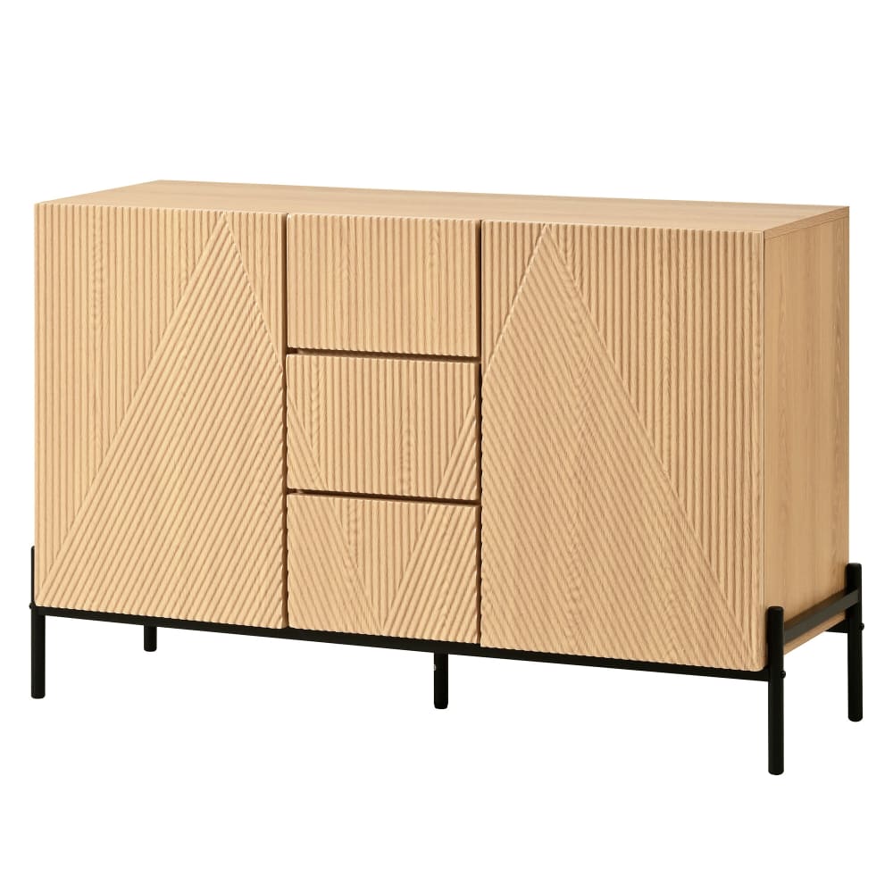 Buffet URBAN MEUBLE bois naturel 116 cm à façades géométriques