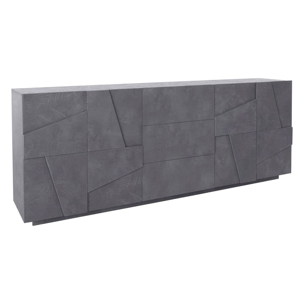 Grand buffet ZEUS gris ardoise 224 cm avec 4 portes et 3 tiroirs