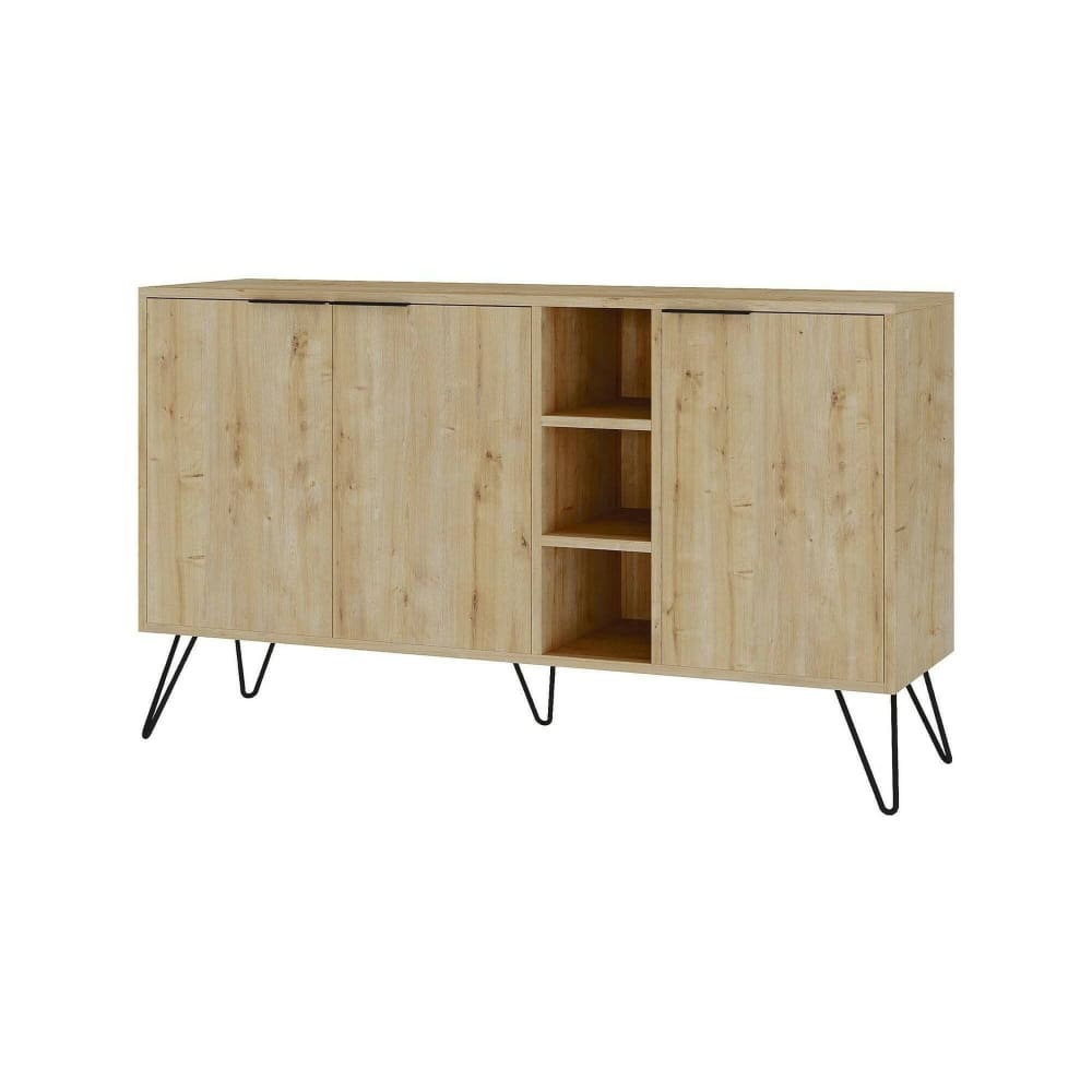 Buffet enfilade ALIN effet chêne beige 142 cm