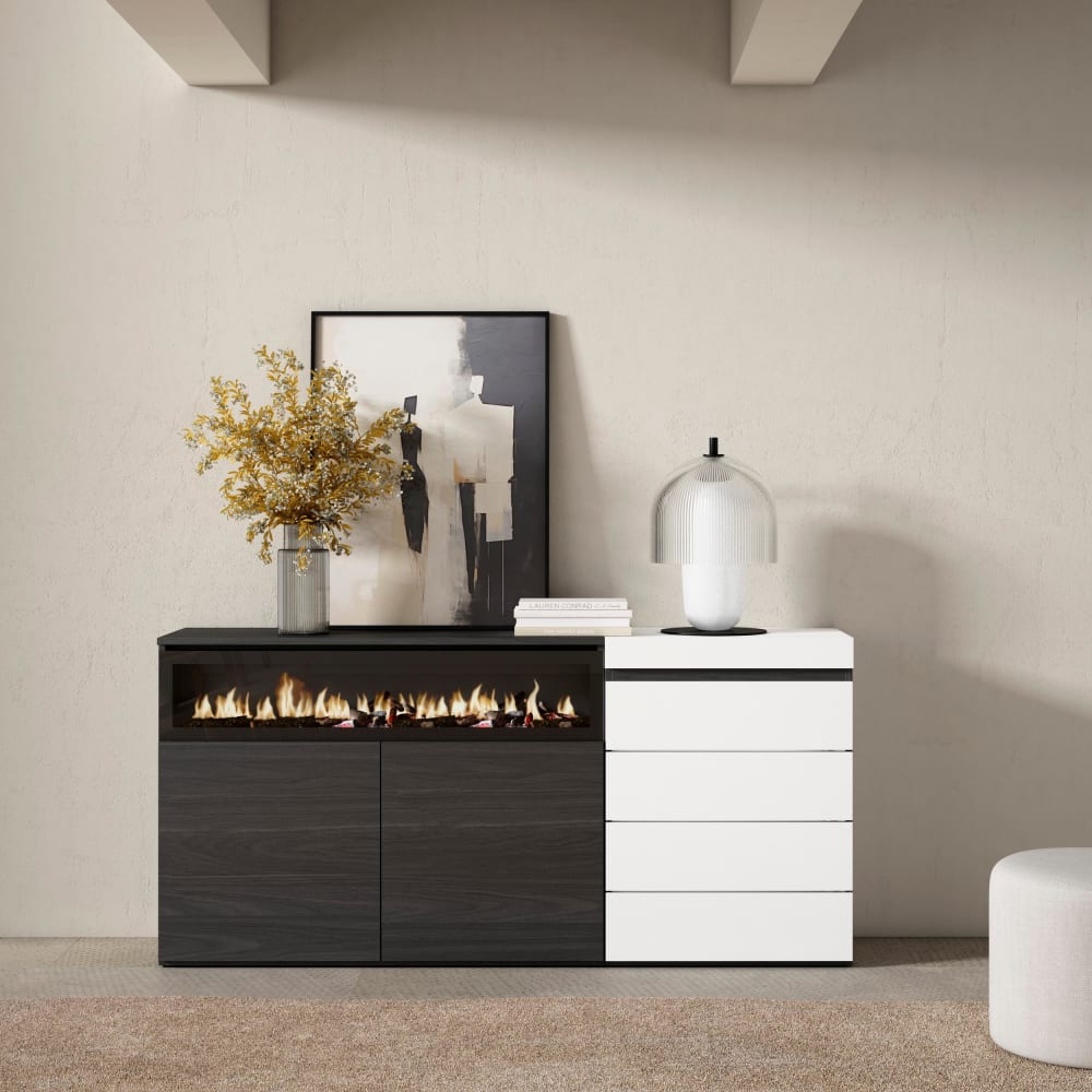 Détail de la commode 4 tiroirs du buffet COZY