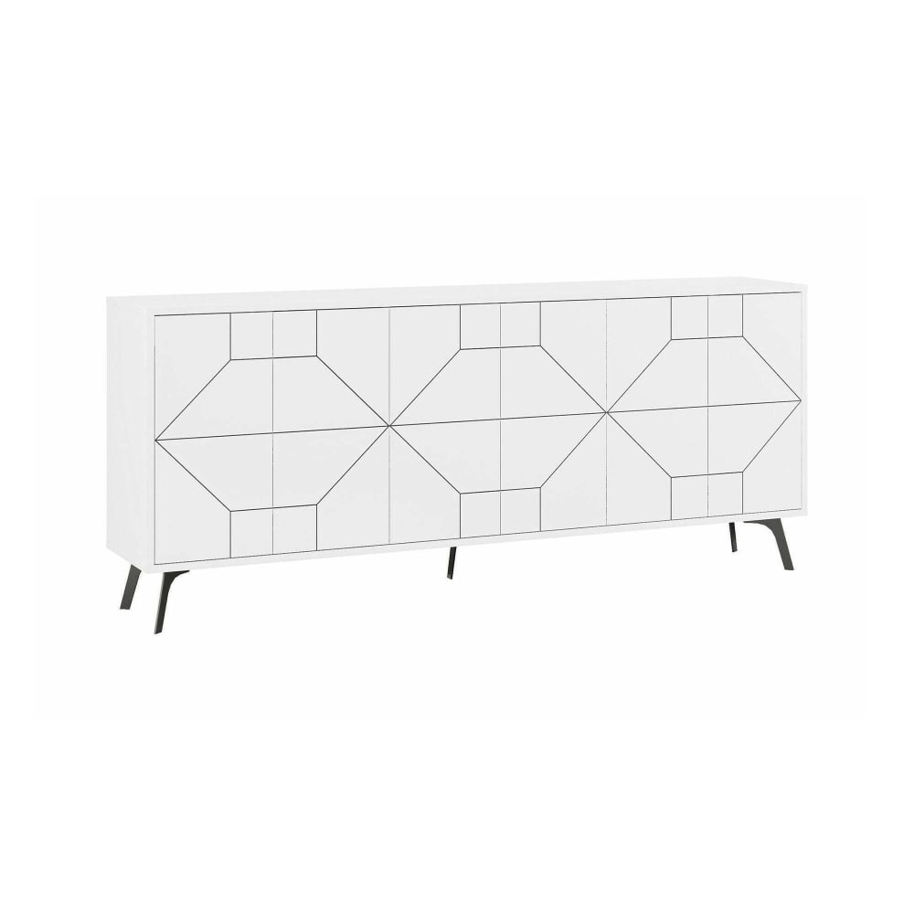 Grand buffet AFRICO blanc mat 184 cm