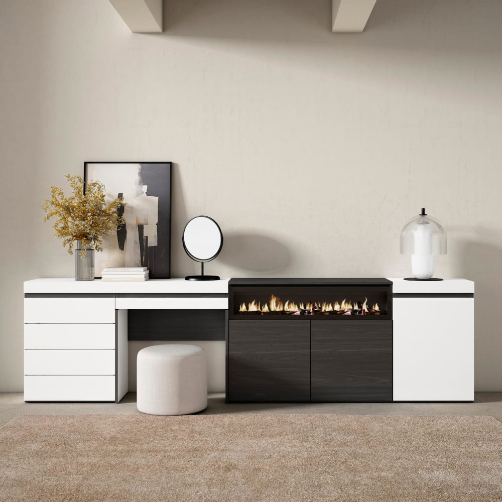 Détail de la commode à quatre tiroirs du buffet COZY