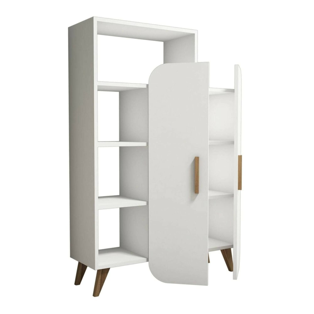 Buffet haut TORMALINA blanc 90 x 132 cm à portes réversibles