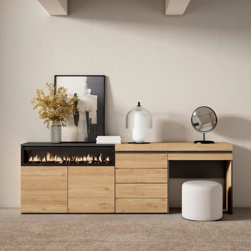 Détail de la console à tiroir du buffet COZY